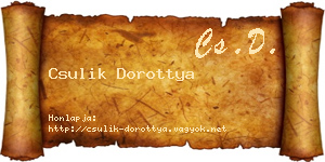 Csulik Dorottya névjegykártya